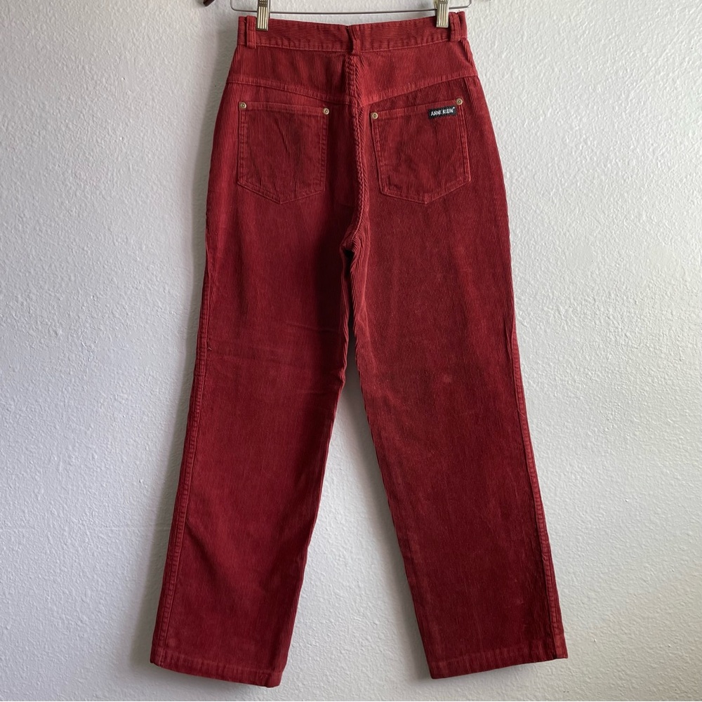 Vintage Anne Klein Auburn Red Corduroy High-Waist Pants